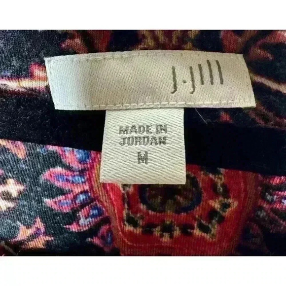 J.Jill Midi Dress Long Sleeve Sweetheart Neck Multicolor Long Sleeve Size Medium - Picture 4 of 6